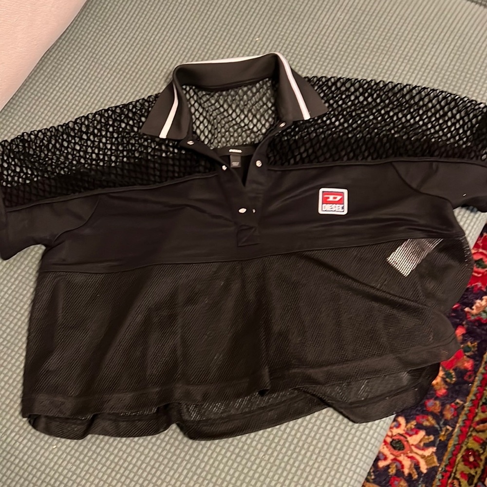 Diesel Black Mesh Camisole Top